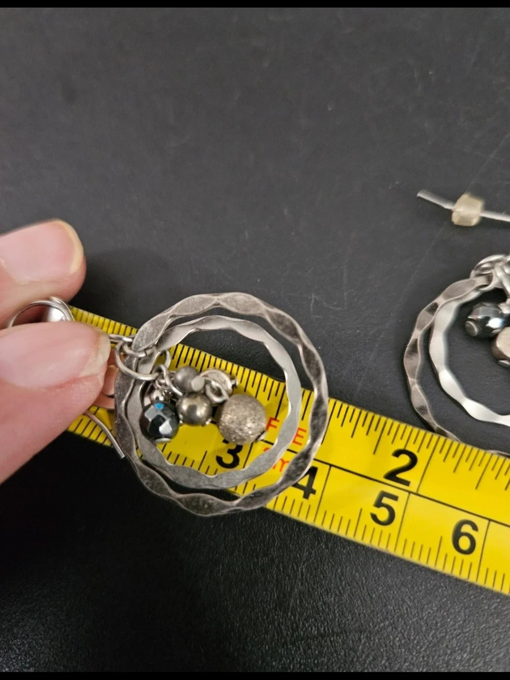 Two-tone orbital drop earrings